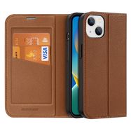 Dux Ducis Skin X2 case for iPhone 14 case with magnetic flap brown, Dux Ducis