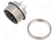 Connector: M16; PIN: 8; IP67; socket; female; 60V; 5A; THT BINDER