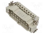 Connector: HDC; contact insert; male; CNE; PIN: 16; 16+PE; 16A; 600V ILME