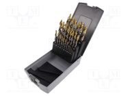 Drill set; for metal; high speed steel grounded HSS-G; 25pcs. DKM