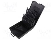 Drill set; for metal; high speed steel cobalt HSS-E; 19pcs. DKM