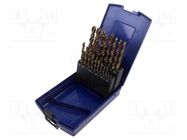 Drill set; for metal; high speed steel cobalt HSS-E; 19pcs. DKM