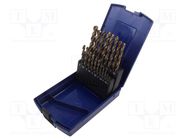 Drill set; for metal; high speed steel cobalt HSS-E; 19pcs. DKM