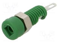 Connector: 2mm banana; socket; 6A; Overall len: 21mm; green HIRSCHMANN T&M