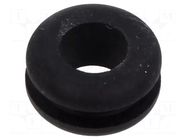 Grommet; Ømount.hole: 12mm; Øhole: 8mm; black; Panel thick: max.3mm ESSENTRA