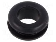 Grommet; Ømount.hole: 15mm; Øhole: 11mm; black; -40÷125°C; EPDM ESSENTRA