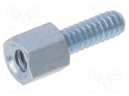 Screwed spacer sleeve; 4.8mm; Int.thread: UNC4-40; hexagonal KEYSTONE