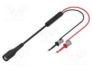 Test lead; 60VDC; 30VAC; 3A; BNC plug,clip-on hook probe x2; red ELECTRO-PJP