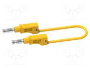 Test lead; 12A; banana plug 4mm,both sides; Urated: 600V; yellow ELECTRO-PJP