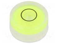 Spirit level; H: 8mm; Ømount.hole: 15mm; plastic; Body: white ELESA+GANTER