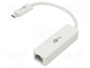 USB to Fast Ethernet adapter; USB C; white; 5bps; 0.12m Goobay