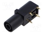 Connector: 4mm banana; socket; 24A; 33.6mm; black; gold-plated; PCB MUELLER ELECTRIC