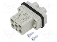 Connector: HDC; contact insert; male; CQ; PIN: 4; 4+PE; size 32.13 ILME