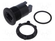 Adapter; for panel mounting,rear side nut; Body: black; 1÷10mm ONPOW