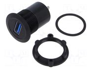 Adapter; USB A socket,USB C plug; Thread: M22; 1÷10mm; Body: black ONPOW