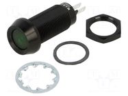 Indicator: LED; flat; green; 12VDC; Ø12.7mm; IP67; connectors MARL