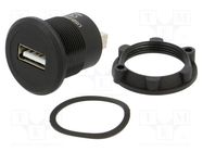 Adapter; USB A socket,both sides; USB 2.0; Thread: M22; 1÷10mm ONPOW