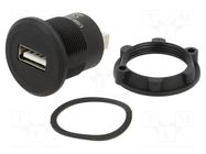 Adapter; USB A socket,both sides; USB 2.0; Thread: M22; 1÷10mm ONPOW