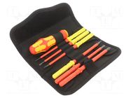 Kit: screwdrivers; 5pcs; insulated; Phillips,slot; 1kVAC; case WERA