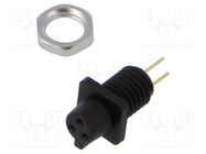 Connector: circular; 709,719; 60V; PIN: 3; socket; female; THT; 3A BINDER