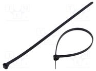 Cable tie; with a metal clasp; L: 200mm; W: 4.8mm; polyamide; 360N 