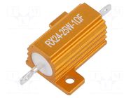 Resistor: wire-wound; with heatsink; 1Ω; 25W; ±1%; 50ppm/°C; 18.6mm SR PASSIVES
