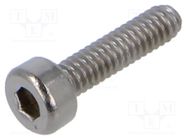 Screw; M2x8; 0.4; Head: cheese head; hex key; HEX 1,5mm; DIN 912 BOSSARD