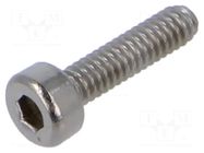 Screw; M2x8; 0.4; Head: cheese head; hex key; HEX 1.5mm; DIN 912 BOSSARD
