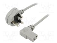 Cable; 3x0.75mm2; BS 1363 (G) plug,IEC C13 female 90°; PVC; 1.8m LIAN DUNG