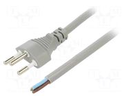 Cable; 3x1mm2; wires,SEV-1011 (J) plug; PVC; 3m; grey; 10A; 250V LIAN DUNG