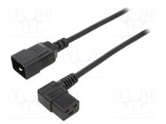 Cable; 3x1.5mm2; IEC C19 female angled,IEC C20 male; PVC; 1m LIAN DUNG