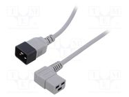 Cable; 3x1.5mm2; IEC C19 female angled,IEC C20 male; PVC; 1m LIAN DUNG