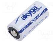 Battery: lithium; CR123A,R123; 3V; 1500mAh; Ø17x33.5mm AKYGA BATTERY