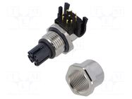 Connector: M12; socket; female; PIN: 8; angled; 500mA; 30V; IP67 AMPHENOL LTW