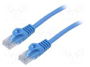 Patch cord; U/UTP; 6; stranded; CCA; PVC; blue; 15m; 26AWG; Cores: 8 LANBERG