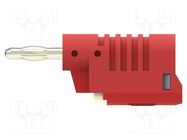 Plug; 4mm banana; 36A; 30VAC; 60VDC; red; non-insulated; 57.2mm ELECTRO-PJP