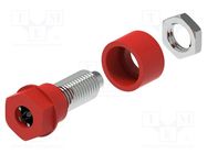 Connector: 4mm banana; socket; 36A; 30VAC; 60VDC; Cutout: Ø6mm; red ELECTRO-PJP