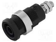 Socket; 4mm banana; 36A; 1kV; black; nickel plated; on panel,screw ELECTRO-PJP