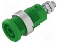 Connector: 4mm banana; socket; 36A; 1kV; green; nickel plated ELECTRO-PJP