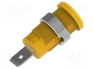 Connector: 4mm banana; socket; 36A; 1kV; yellow; nickel plated ELECTRO-PJP