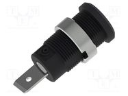 Socket; 4mm banana; 36A; 1kV; black; nickel plated; on panel,screw ELECTRO-PJP