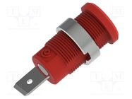 Socket; 4mm banana; 36A; 1kV; red; nickel plated; on panel,screw ELECTRO-PJP