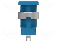 Connector: 4mm banana; socket; 25A; 1kV; blue; nickel plated ELECTRO-PJP