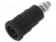 Connector: 4mm banana; socket; 36A; 1kV; black; nickel plated ELECTRO-PJP