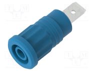 Connector: 4mm banana; socket; 36A; 1kV; blue; nickel plated ELECTRO-PJP