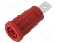 Socket; 4mm banana; 36A; 1kV; red; nickel plated; on panel,push-in ELECTRO-PJP