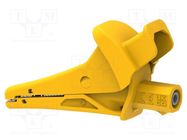 Crocodile clip; 20A; yellow; Grip capac: max.25mm; 1.5kV ELECTRO-PJP