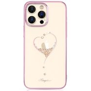 Silicone case with Swarovski crystals Kingxbar Wish Series for iPhone 14 - pink, Kingxbar