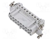 Connector: HDC; contact insert; female; JNE; PIN: 16; 16+PE; 16A ILME