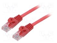 Patch cord; U/UTP; 6; stranded; CCA; PVC; red; 1.5m; 26AWG; Cores: 8 LANBERG